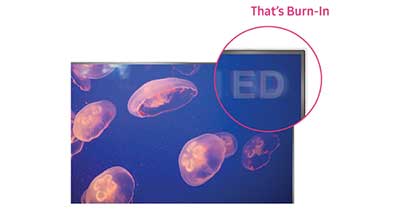 تفاوت تلویزیون OLED با LED -اختلال Burn-in در صفحه نمایش   